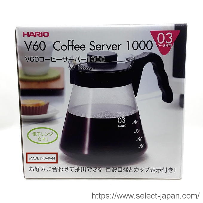 話題の行列 HARIO ハリオ V60コーヒーサーバー 実用容量1000ml ブラック 日本製 VCS-03B