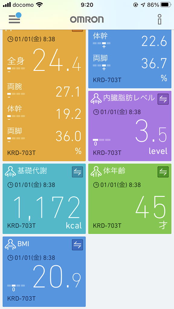 オムロン　体組成計　体重計　カラダスキャン　OMRON　KaradaScan　703T　made in china 中国製　ダイエット　体年齢