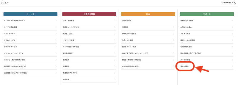 BIGLOBE　解約　MNP BIGLOBEモバイル　格安sim