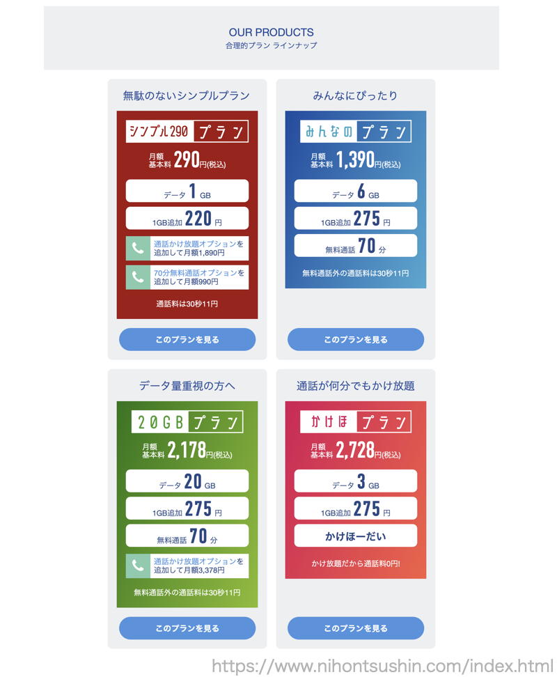 日本通信　格安sim シンプル290 月額290円　かけ放題　MNP 手続き　方法